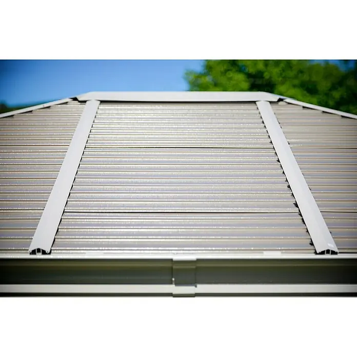 Sojag Pavillon Striano 12 x 14 - L x B x H: 427 x 362 x 296 cm, Champagner, Walmdach - Detailaufnahme