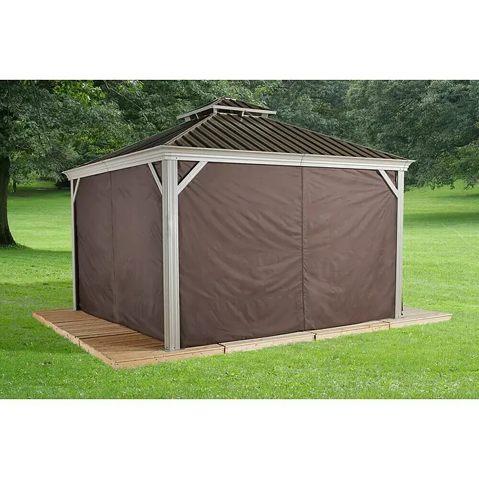 Sojag Pavillon-Seitenwände Messina 12 x 16 - Passend für: Sojag Pavillon Messina 12 x 16, Braun - Linke Seitenansicht