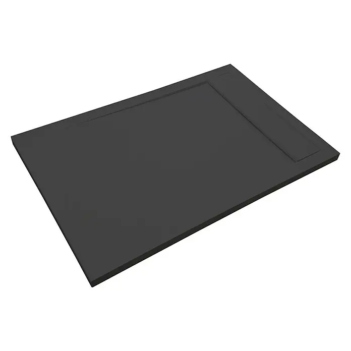 Tuš kada New York - D x Š: 160 x 80 cm, Kompozitni materijal, Crne boje - Pogled s lijeve strane
