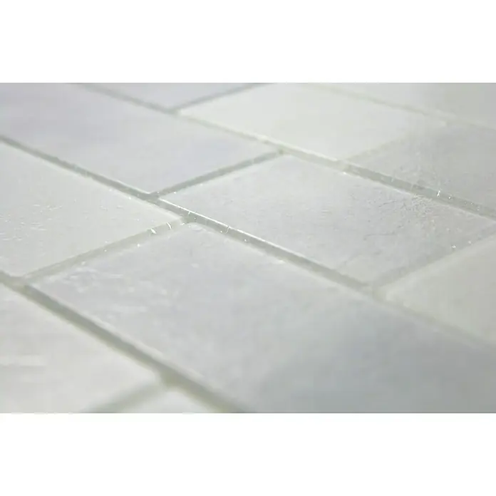 Mozaïektegel Baksteenverband LOFT 39LF - 30 x 30 cm, Wit, Glanzend - Close-up