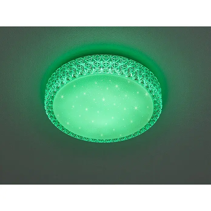 Trio Leuchten LED stropna svjetiljka Auriga - 18 W, D x Š x V: 39,5 x 39,5 x 9 cm, Prozirno, Prozirno-satinirano, Topla bijela - Pogled odozdo