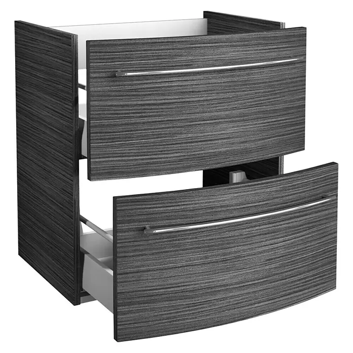 Camargue Excelsior Waschtischunterschrank - 59,2 x 44,1 x 63 cm, 2 Schubkästen, Darkoak, Matt - Linke Seitenansicht
