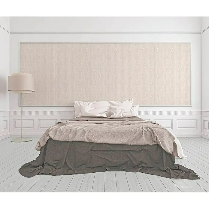 AS Creation Strukturtapete Belle Epoque - Beige/Creme/Weiß, Ornament, L x B: 10,05 x 0,53 m