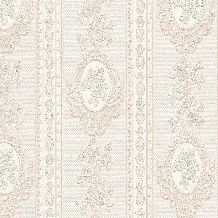 AS Creation Strukturtapete Belle Epoque - Beige/Creme/Weiß, Ornament, L x B: 10,05 x 0,53 m