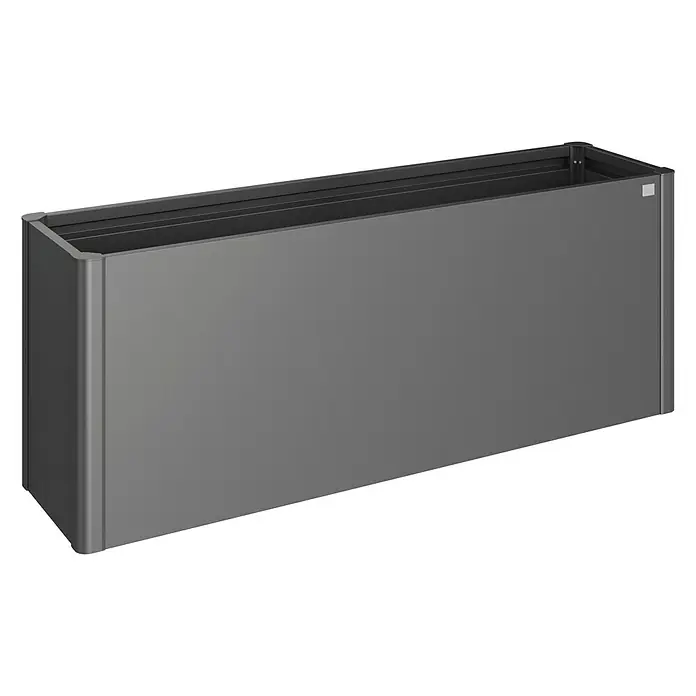 Biohort Hochbeet - L x B x H: 201 x 53 x 77 cm, Stahl, Dunkelgrau Metallic - Linke Seitenansicht