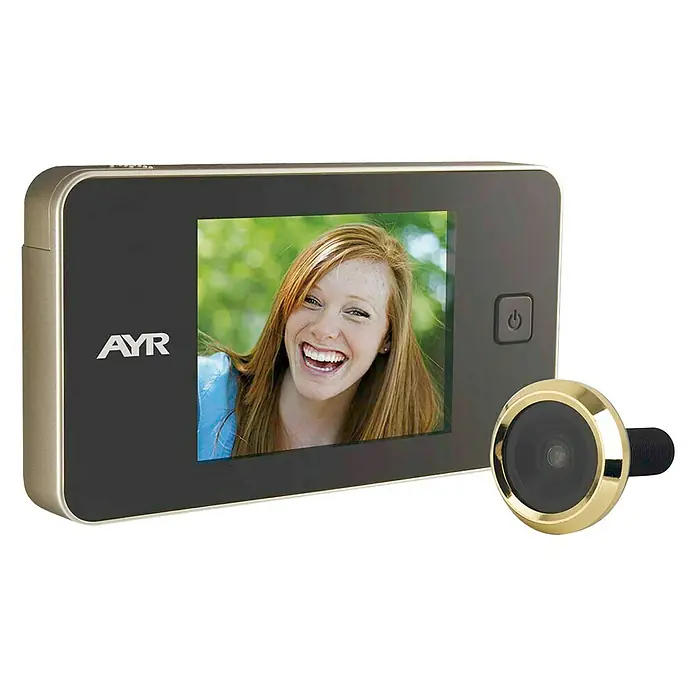 AYR Face Mirilla digital 752 - Grosor de puerta: 38 mm - 110 mm, Tipo de pantalla: 3.2” TFT, Latón