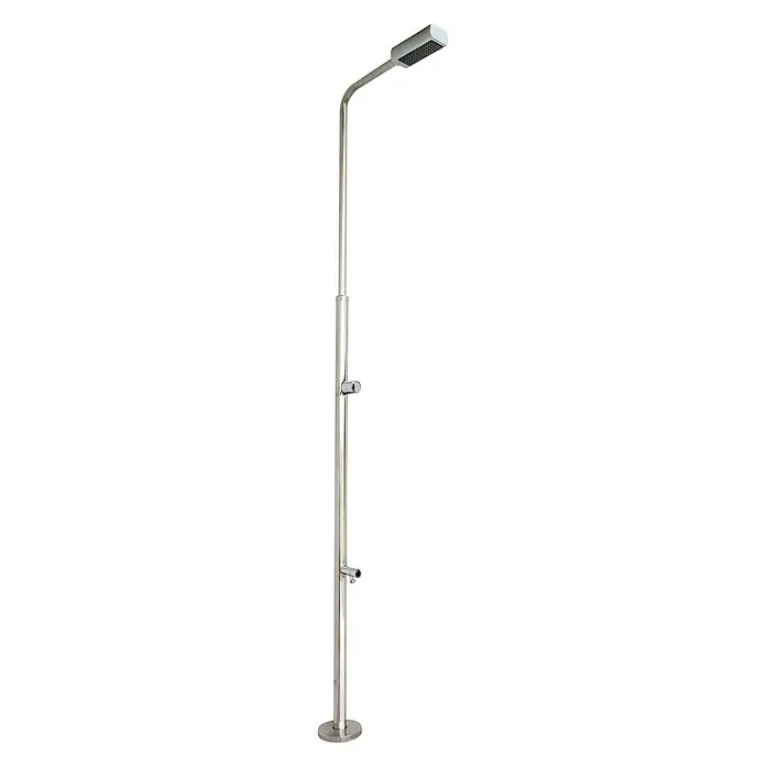 Gre Ducha de jardín Minimal - Altura: 216 cm, Plateado, Conexión para manguera