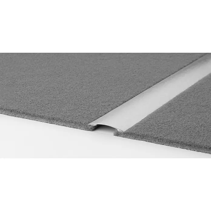 LOGOCLIC Prehodni profil 112 - Plemenito jeklo mat, 0,9 m x 30 mm x 3,5 mm, Vrsta montaže: Lepljenje, Neperforirana - Posnetek od blizu