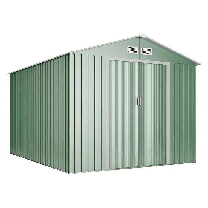 Hoggar Caseta para jardín Gotland Plus - L x An x Al: 261 x 181 x 198 cm, Acero, Verde