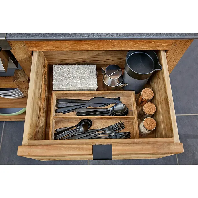 Sunfun Grillküchen-Modul - Mit Schublade, L x B x H: 63 x 58 x 92 cm, Holz