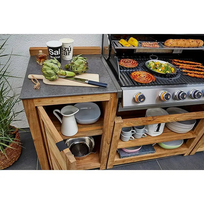 Sunfun Grillküchen-Modul - L x B x H: 57,5 x 93 x 66 cm, Holz
