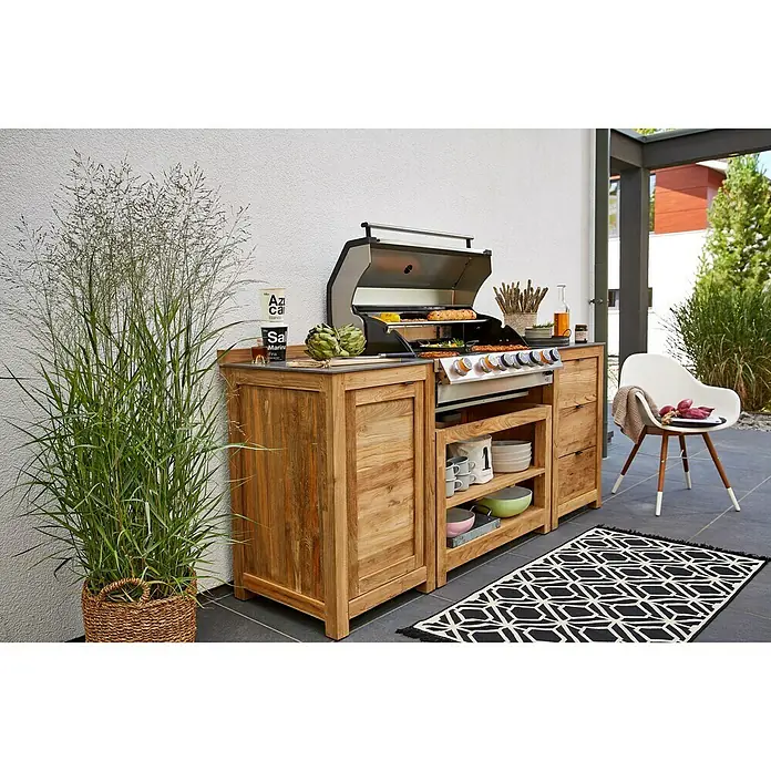 Sunfun Grillküchen-Modul - L x B x H: 57,5 x 93 x 66 cm, Holz