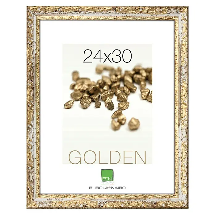 Bilderrahmen 5170 - Weiß/Gold, 24 x 30 cm, Holz - Vorderansicht