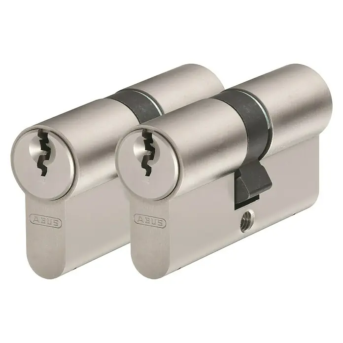 Abus Profilzylinder-Set E20 - 2 x Türzylinder, Baulänge innen: 30 mm, Baulänge außen: 30 mm, Anzahl Schlüssel: 5 Stk. - Vorderansicht