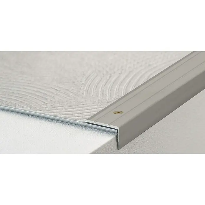 LOGOCLIC Winkelprofil 162 - Edelstahl matt, 1 m x 24,5 mm x 20 mm, Montageart: Schrauben - Detailaufnahme