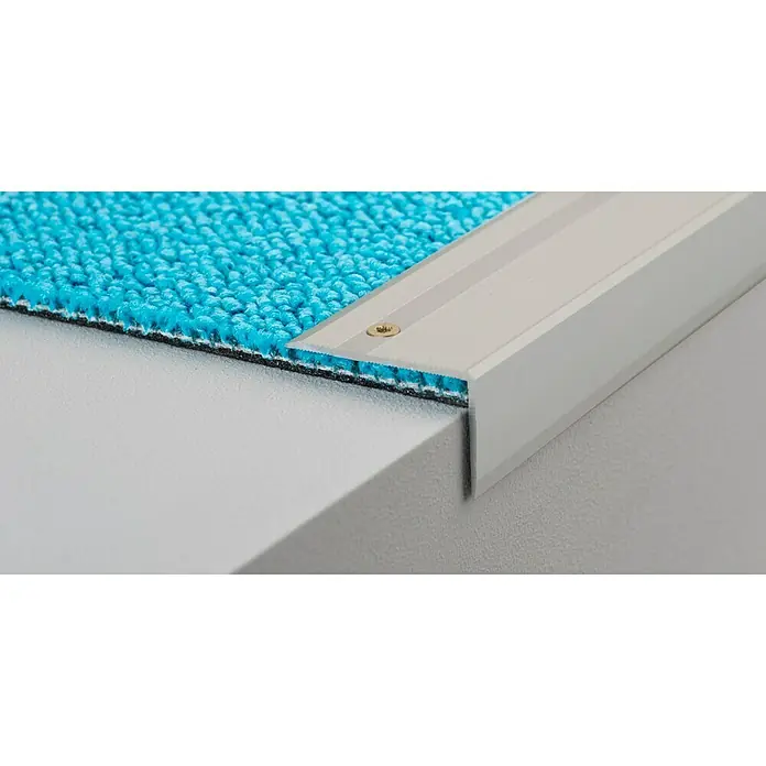 LOGOCLIC Treppenkantenprofil 293 - Edelstahl matt, 1 m x 40 mm x 25 mm, Montageart: Schrauben - Detailaufnahme