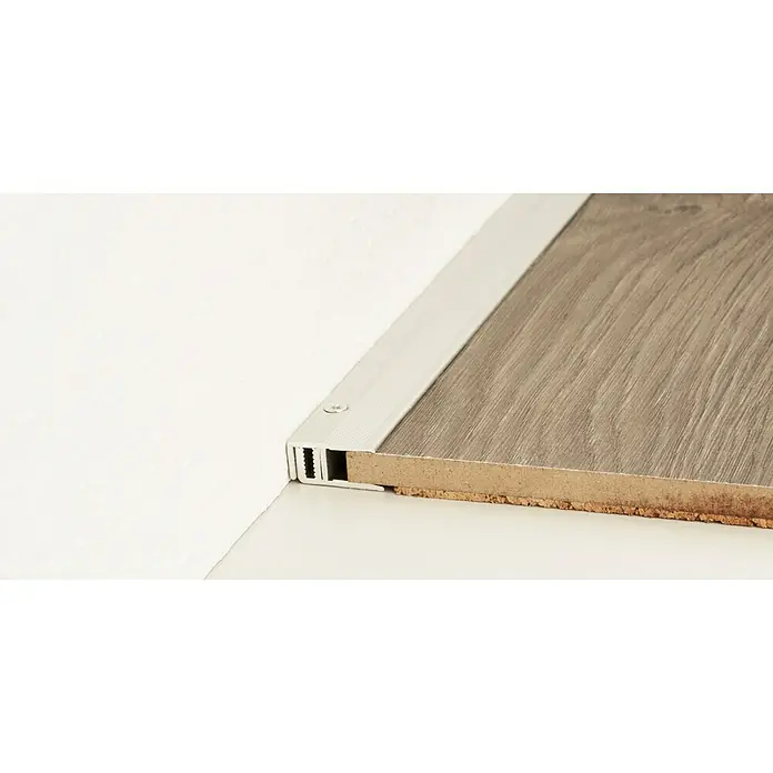 LOGOCLIC Abschlussprofil 222 - Silber, 2,7 m x 21 mm, Montageart: Schrauben - Detailaufnahme