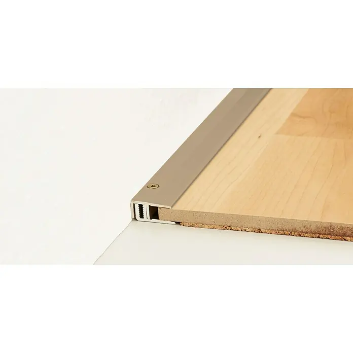 LOGOCLIC Završni profil - Mat plemeniti čelik, 2,7 m x 21 mm, Vrsta montaže: Vijci - Detaljan prikaz