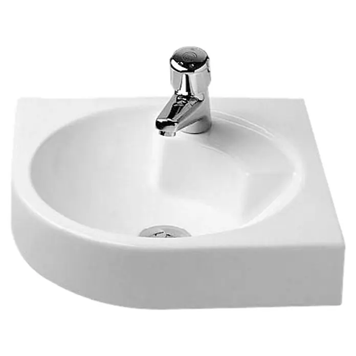Duravit Architec Waschtisch - 63,5 x 54 cm, Ohne Spezialglasur, Hahnloch: Mitte, Ohne Überlauf, Weiß - Vorderansicht