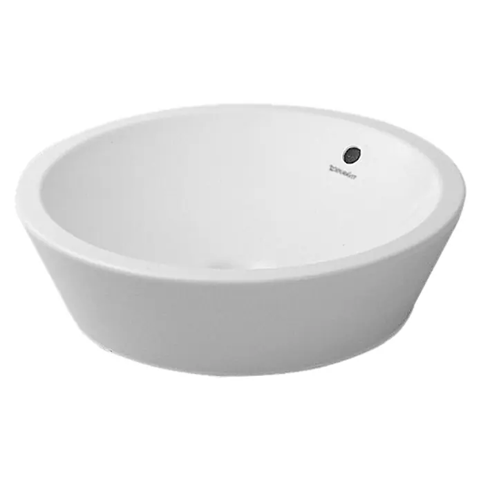 Duravit Starck 1 Waschschale Typ 1 - Durchmesser: 53 cm, Ohne Spezialglasur, Hahnloch: Ohne, Mit Überlauf, Weiß - Vorderansicht