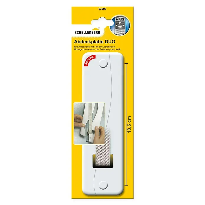 Schellenberg Abdeckplatte Softline - 234 x 64 x 9 mm, Lochabstand: 185 mm, Weiß