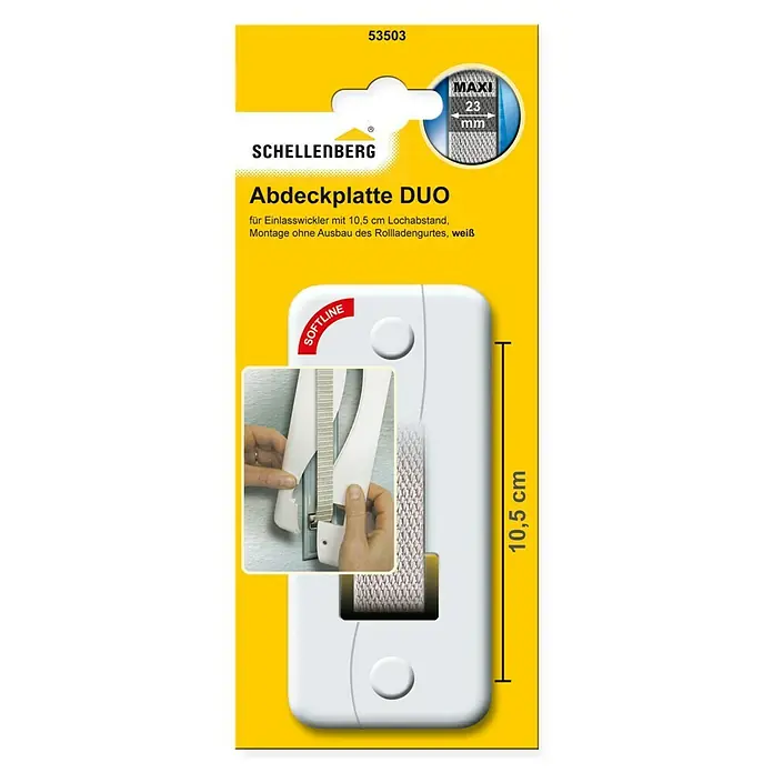 Schellenberg Abdeckplatte Softline - 64 x 9 x 148 mm, Lochabstand: 105 mm, Weiß