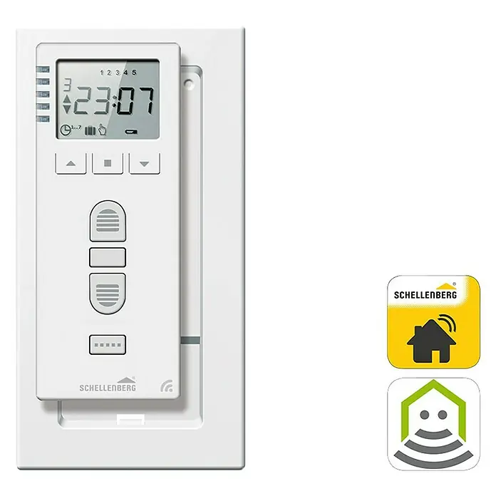 Schellenberg Funk-Zeitschaltuhr Premium - Unterstützte Systeme: Abus Smart Friends System, Geeignet für: 25 Funk-Motoren