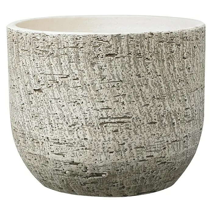 Soendgen Keramik Übertopf rund Portland - Außenmaß (Ø x H): 22 x 19 cm, Weiß, Keramik