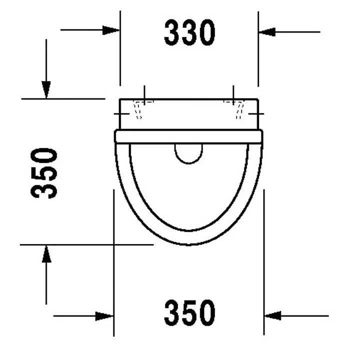 Duravit Starck 3 Urinal - Mit Spülrand, Mit antibakterieller Glasur, Zulauf: Hinten, Absaugspülung, Farbe: Weiß, Ohne Zielobjekt - Skizze