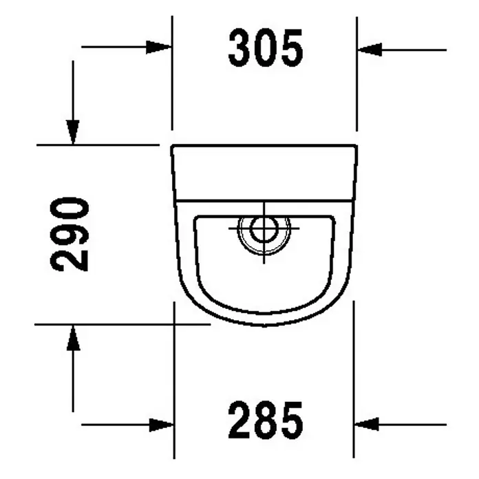 Duravit D-Code Urinal - Mit antibakterieller Glasur, Zulauf: Hinten, Absaugspülung, Farbe: Weiß, Mit Zielobjekt - Vorderansicht