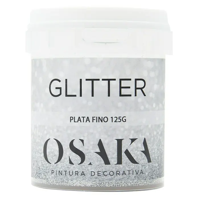 Osaka Purpurina Plata Fino - Plateado, 125 ml