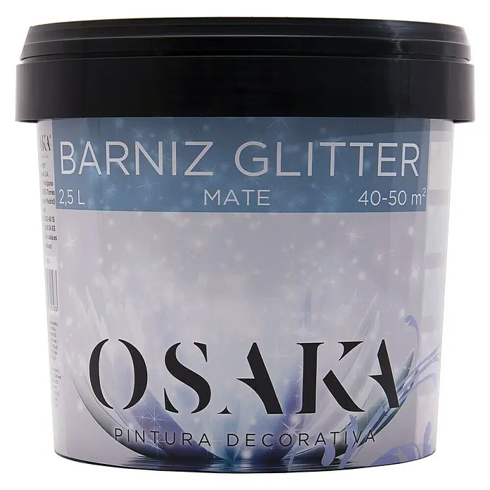Osaka Barniz mate Glitter - Plata óxido, 2,5 l, Mate