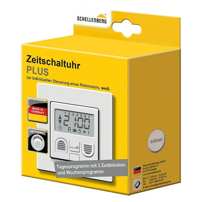 Schellenberg Zeitschaltuhr Plus - 80 x 80 x 50 mm, Weiß, Unterputz