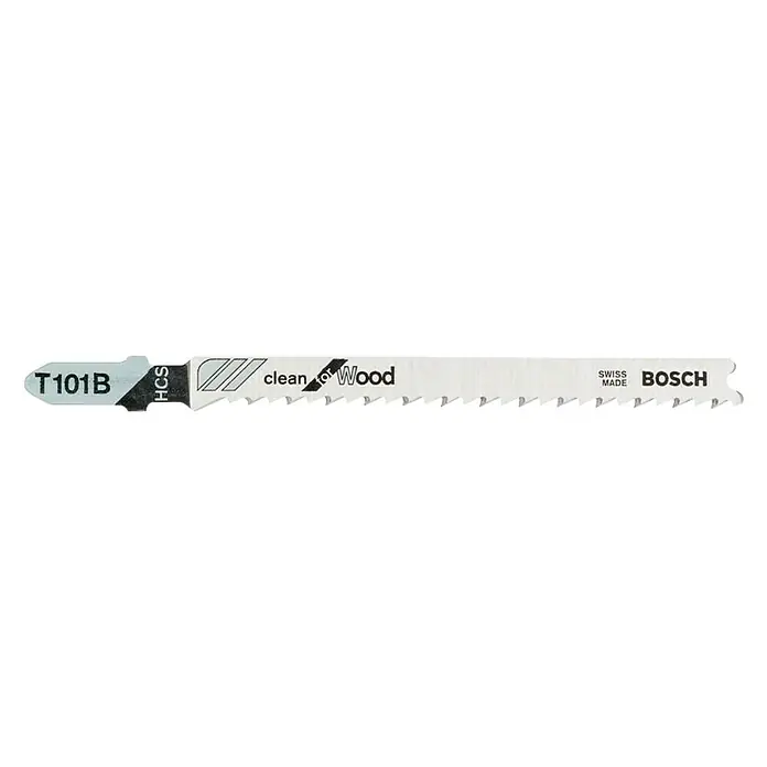 Bosch Professional Hoja de sierra de calar T 101 B Clean for Wood - Madera / MDF, 5 ud.