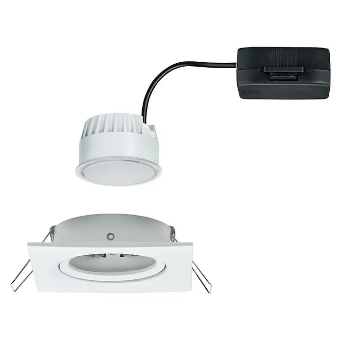 Paulmann LED-Einbauleuchte Nova - 6,5 W, L x B x H: 8,4 x 8,4 x 4,5 cm, Weiß, Warmweiß