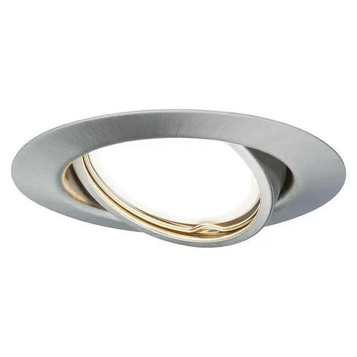 Paulmann LED-Einbauleuchte Base - 5 W, Eisen gebürstet, Warmweiß - Vorderansicht