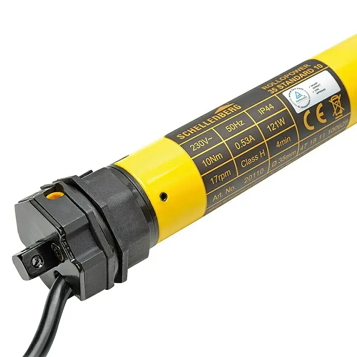 Schellenberg Rohrmotor Mini Standard - Max. Rollladenfläche: 6 m² bei Kunststoffrollläden, Einbaulänge: 500 mm, Zugkraft: 25 kg