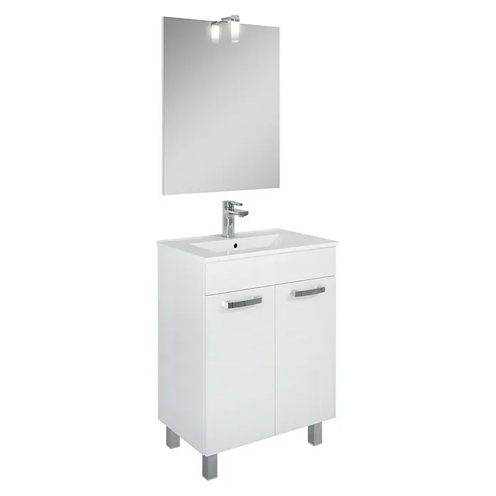 Riva Badmeubelset Square - 60 cm, Wit, Hoogglans