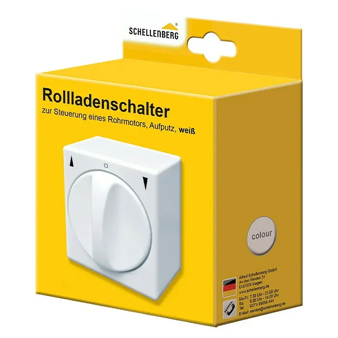 Schellenberg Rollladenschalter - 56 x 63 x 41 mm, Aufputz, Weiß