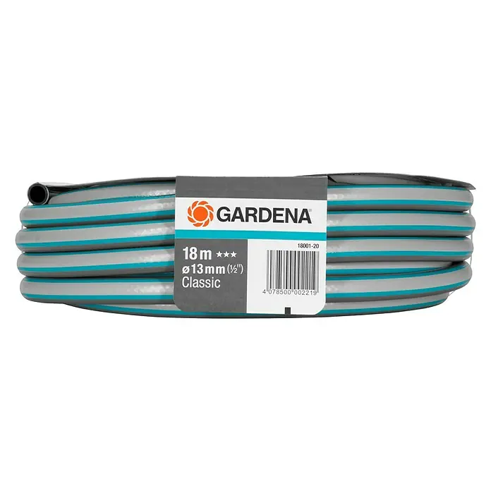 Gardena Classic Manguera - Largo: 18 m, Diámetro tubo flexible: 13 mm (½''), Presión máxima: 22 bar