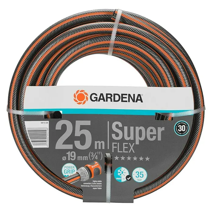 Gardena Schlauch Premium SuperFlex - Länge: 25 m, Schlauchdurchmesser: 19 mm (¾″), 35 bar