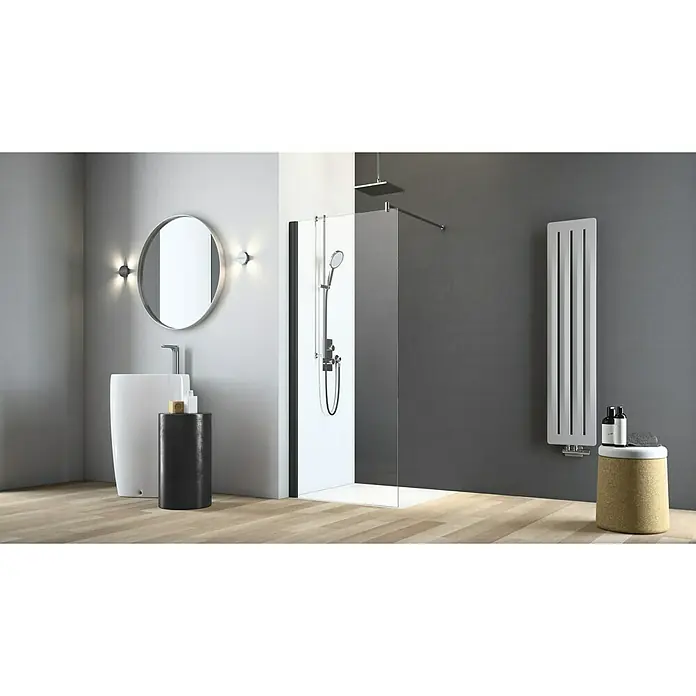 Camargue Vario Tuš stijena B 5 - 75 x 195 cm, Premazano, Debljina: 6 mm, Crne boje - Pogled sprijeda