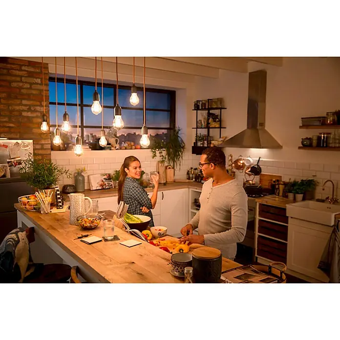 Philips Bombilla LED Vintage - 7 W, E27, Color de luz: Blanco cálido, No regulable, Redonda