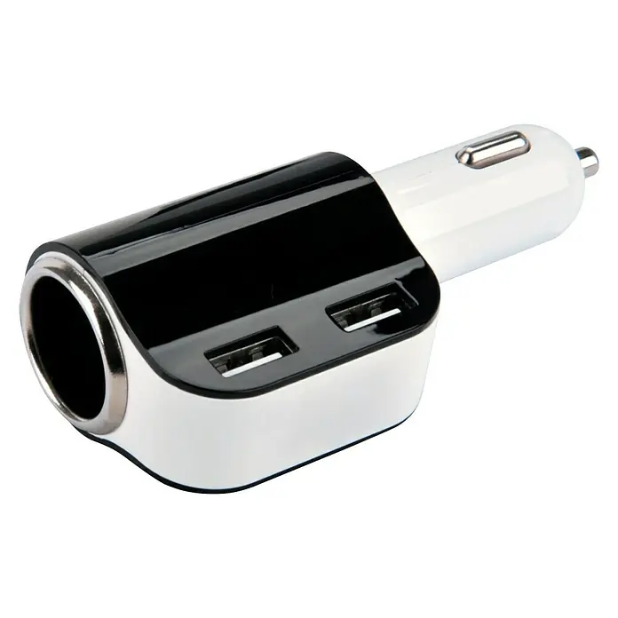 Cartrend USB-Kfz-Ladegerät Steckdose - Farbe: Schwarz/Weiß, Stromstärke: 3.100 mA - Linke Seitenansicht