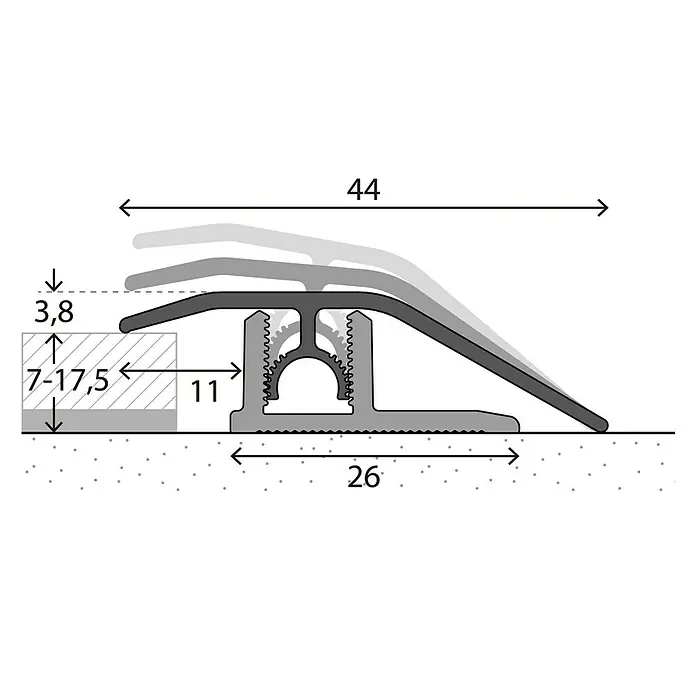 LOGOCLIC Anpassprofil 307 - Eiche Hell, 0,9 m x 44 mm, Montageart: Stecken - Detailaufnahme