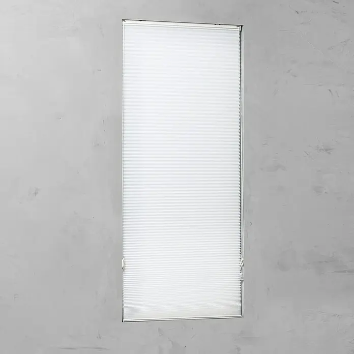 Plissee Tageslicht - B x H: 80 x 240 cm, Weiß - Vorderansicht