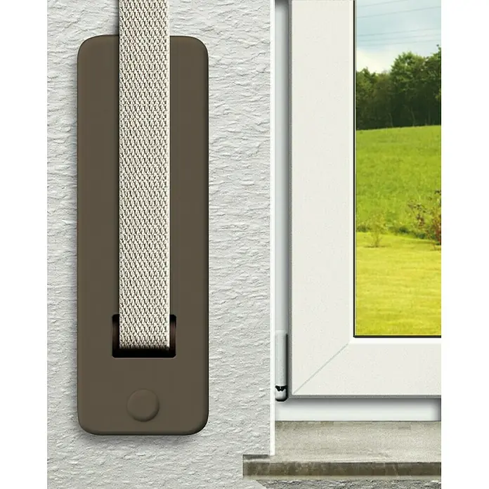 Schellenberg Abdeckplatte Softline - L x B x H: 185 x 65 x 10 mm, Braun, Lochabstand: 135 mm, Gurtbreite: 23 mm