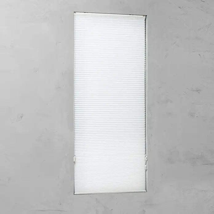 Plissee Tageslicht - B x H: 90 x 240 cm, Weiß - Vorderansicht