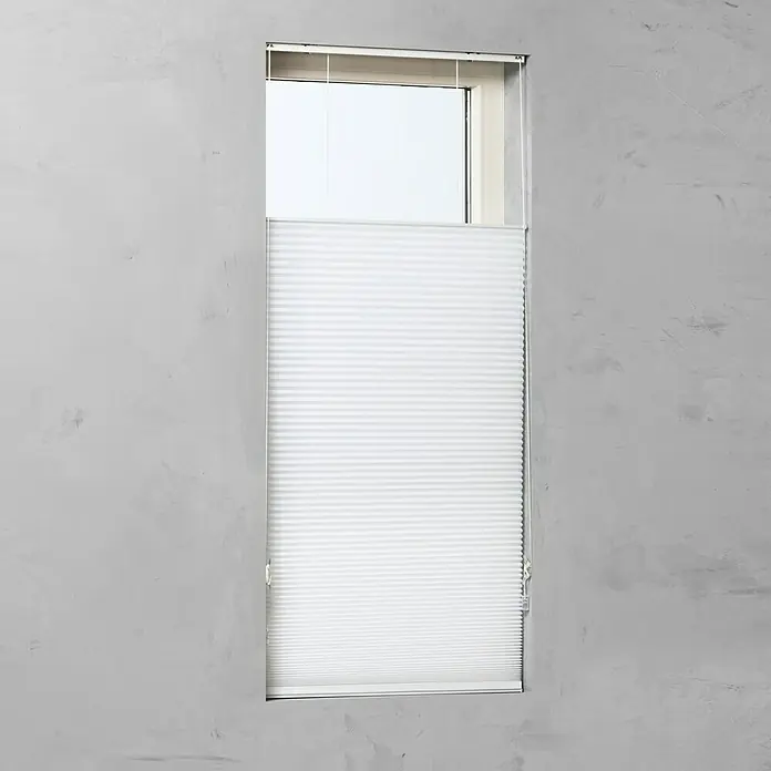 Plissee Tageslicht - B x H: 90 x 240 cm, Weiß - Vorderansicht