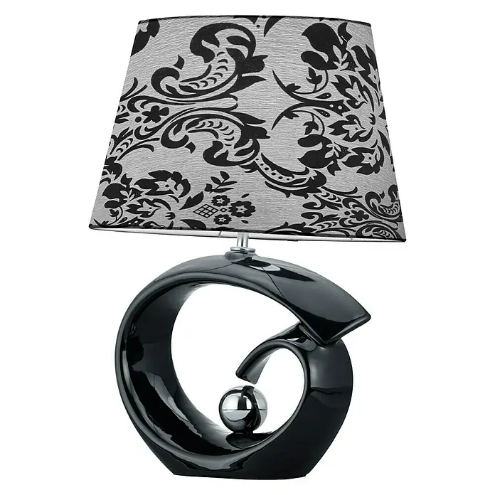 Tischleuchte - 60 W, L x B x H: 16 x 38 x 50 cm, Schwarz, E27 - Vorderansicht